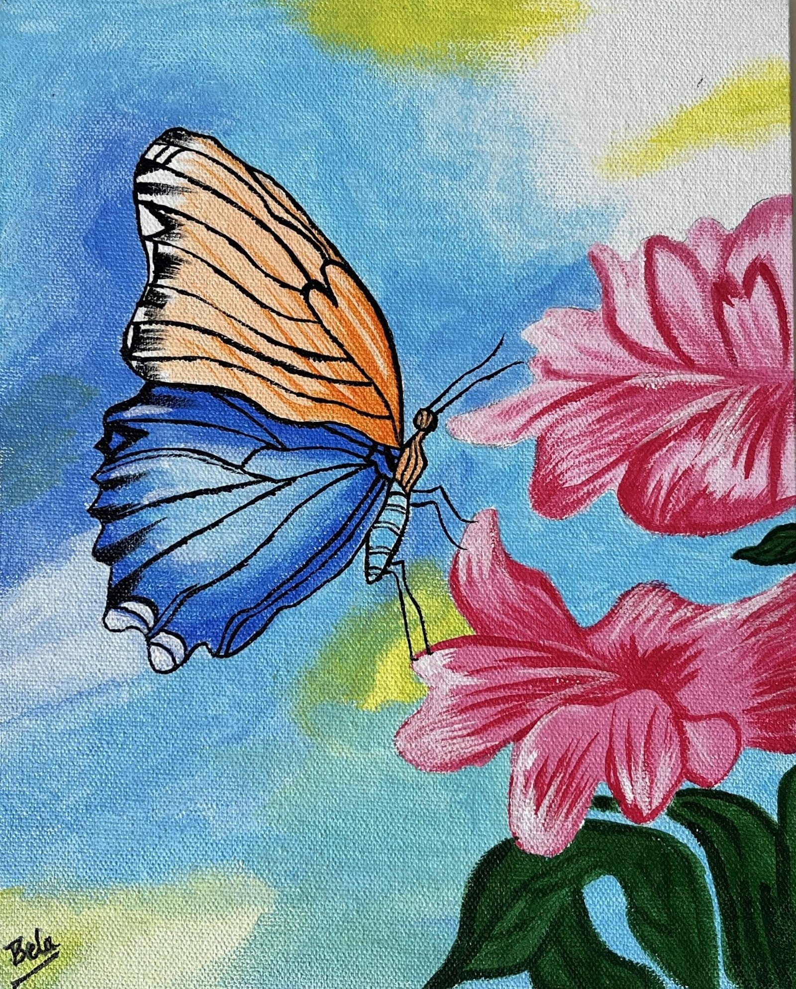 Flutter Bloom — Acrylic Butterfly Painting
