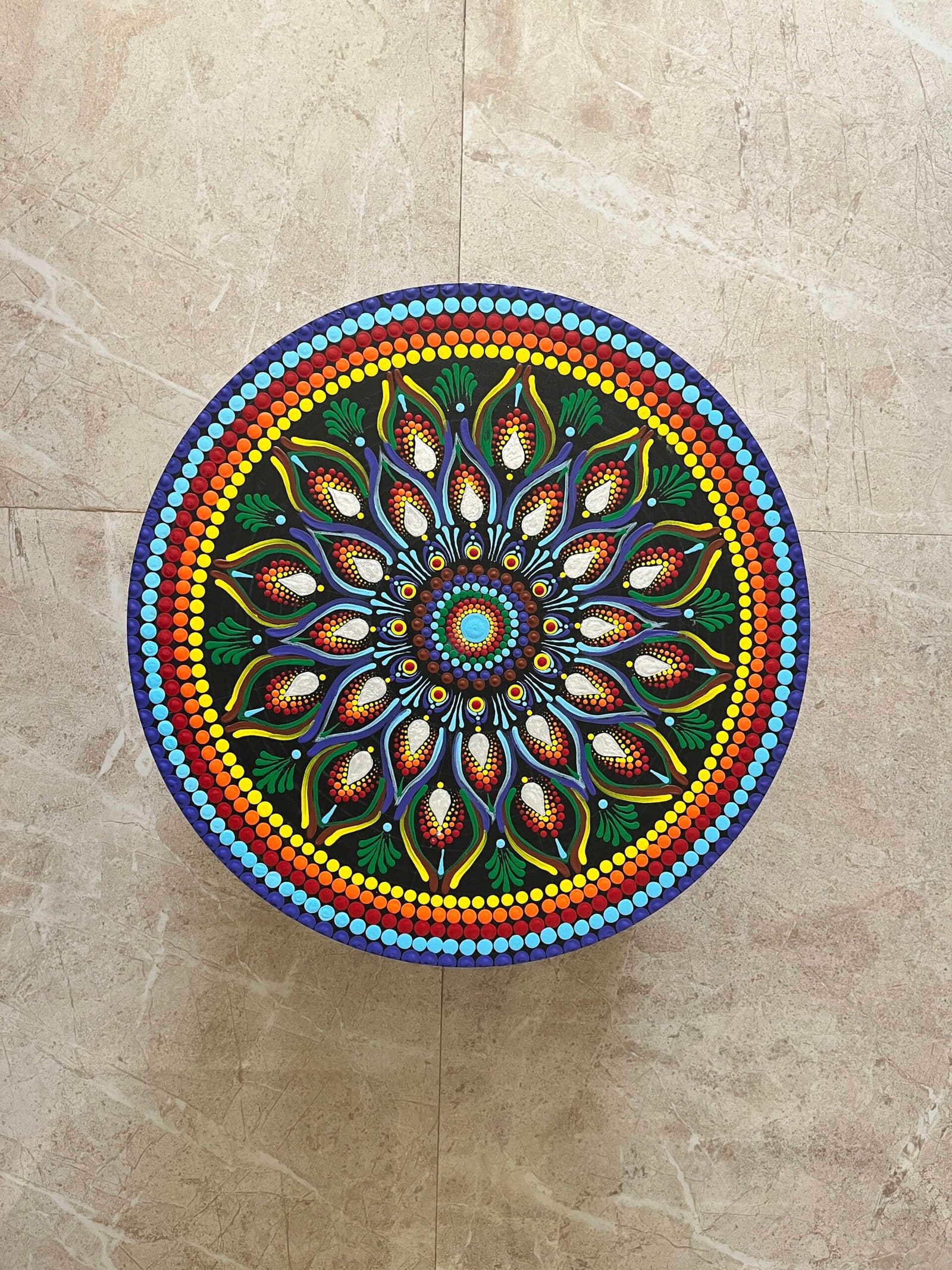 Festival Bloom — Hand-Painted Mandala Art Piece