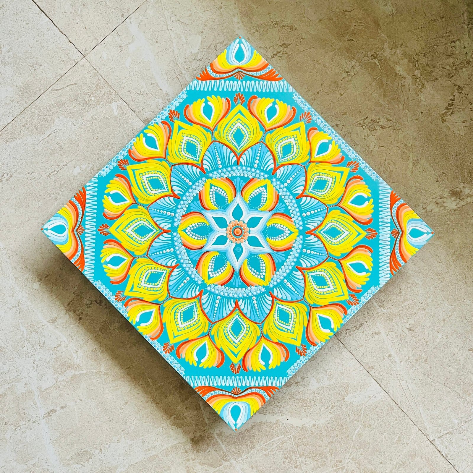 Sunburst Dot Mandala Art