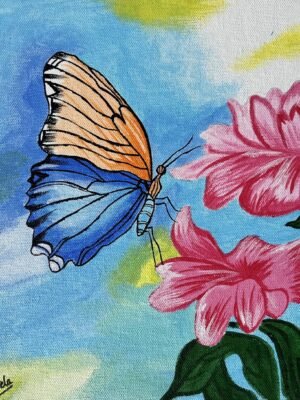 Bird Feather Closeup Acrylic Painting