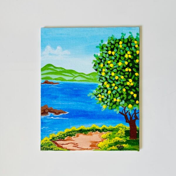 Orange Glow – Acrylic Landscape Painting - Image 3