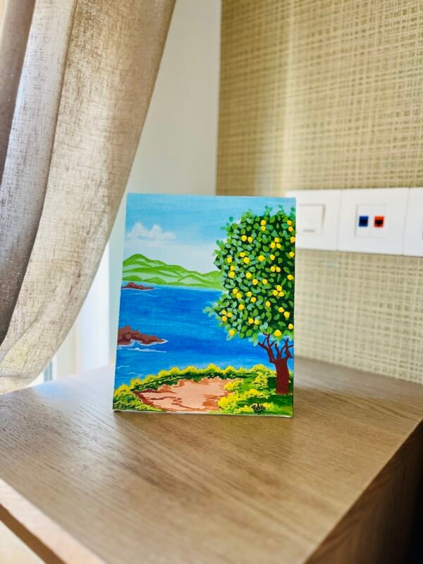 Orange Glow – Acrylic Landscape Painting - Image 2