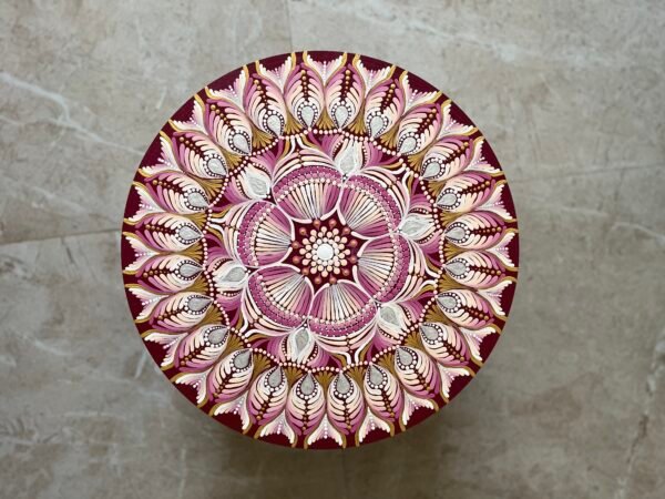 Lotus Radiance: Hand-Painted Mandala Art Piece - Image 3