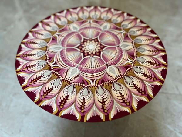 Lotus Radiance: Hand-Painted Mandala Art Piece - Image 2