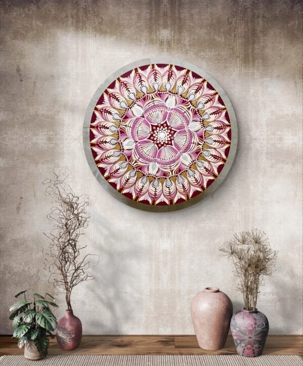Lotus Radiance: Hand-Painted Mandala Art Piece - Image 5