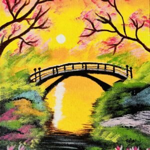 Golden Serenity – Acrylic Landscape Painting