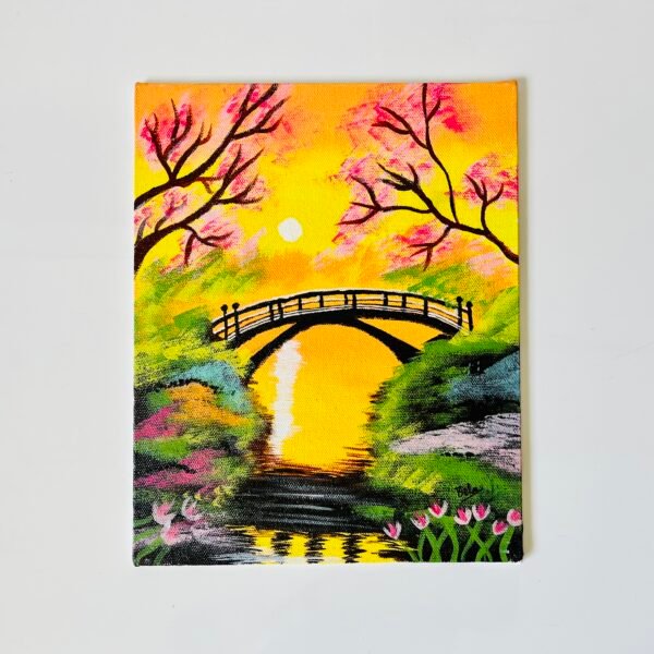 Golden Serenity – Acrylic Landscape Painting - Image 3