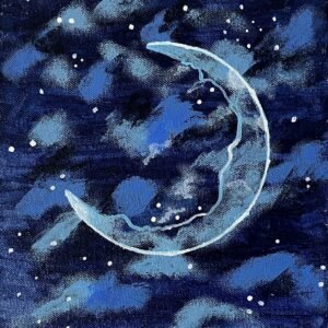 Celestial Drift – Acrylic Night Sky Painting