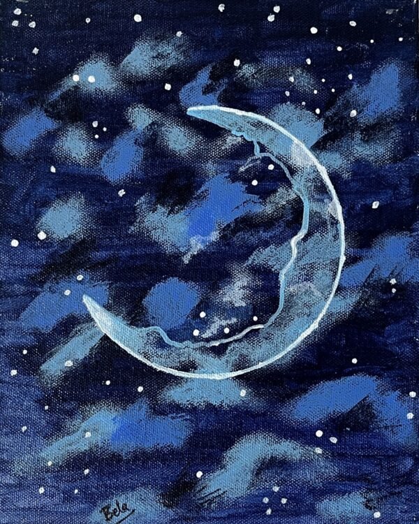 Celestial Drift – Acrylic Night Sky Painting