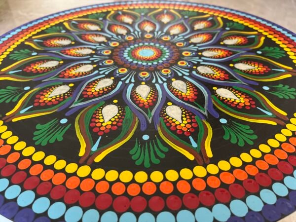 Festival Bloom – Hand-Painted Mandala Art Piece - Image 4