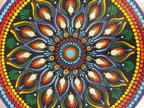 Festival Bloom – Hand-Painted Mandala Art Piece - Image 3