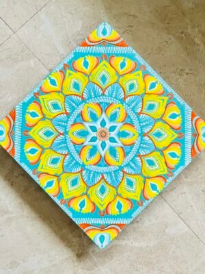 Sunburst Hand-Made Dot Mandala Art