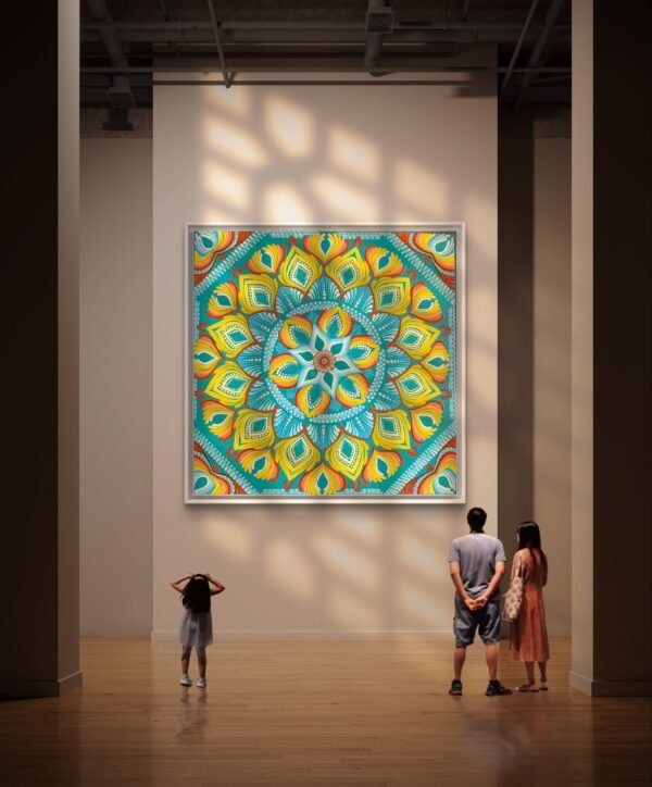 Sunburst Dot Mandala Art - Image 3