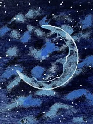 Celestial Drift Acrylic Night Sky Painting